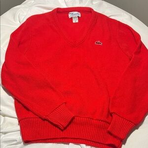 Lacoste Men's Bright Red V-Neck Sweater
